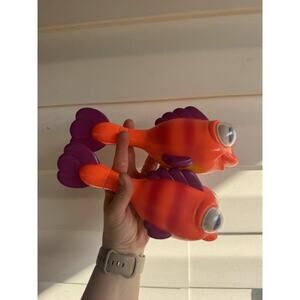 Fisher Price Googly Eyes Orange Fish Maraca Instrument Rattle (Lot of 2) Vintage